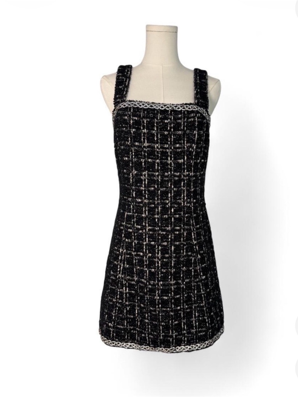 NWT Alice + Olivia Liran Embellished Tweed Mini Dress Size 6